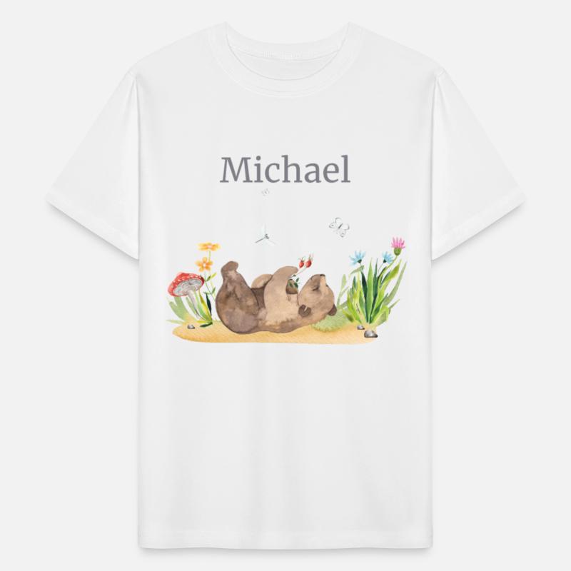 Forest Animal Bear Flowers Name Michael