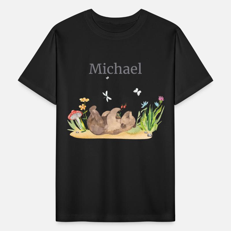 Forest Animal Bear Flowers Name Michael