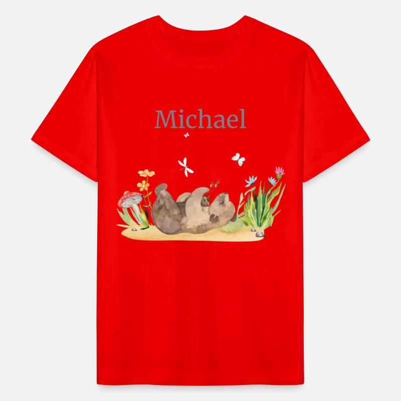 Forest Animal Bear Flowers Name Michael