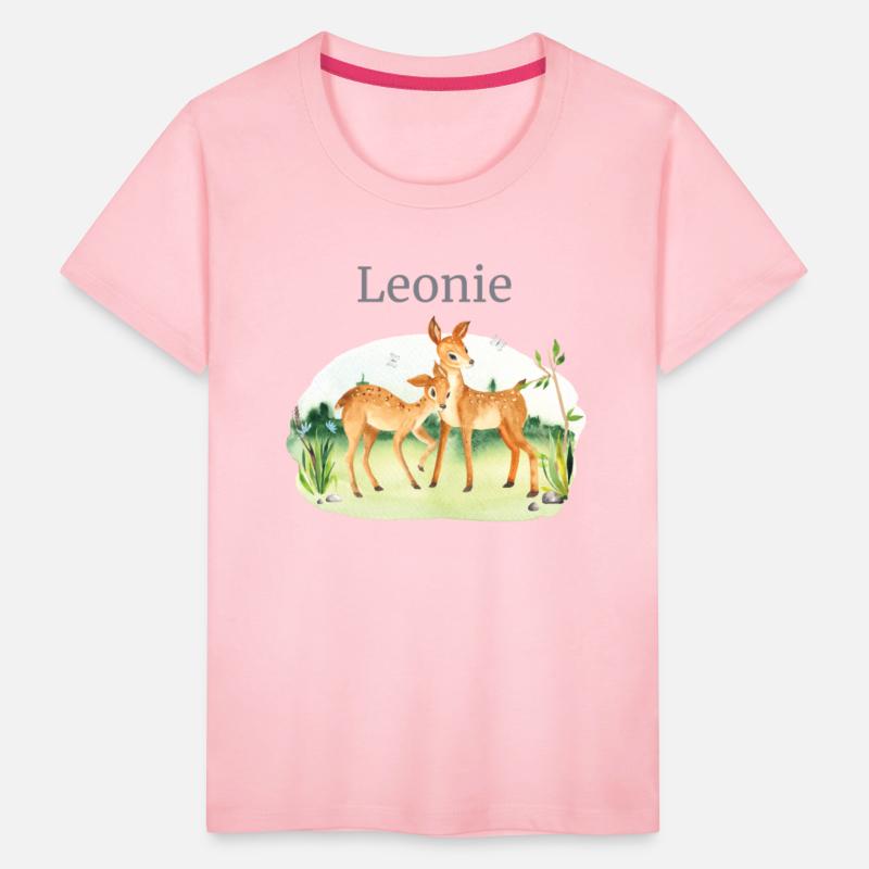 Forest Animal Deer Flowers Name Leonie
