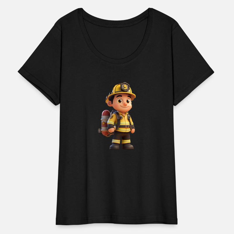 Friendly Firefighter Cartoon Character