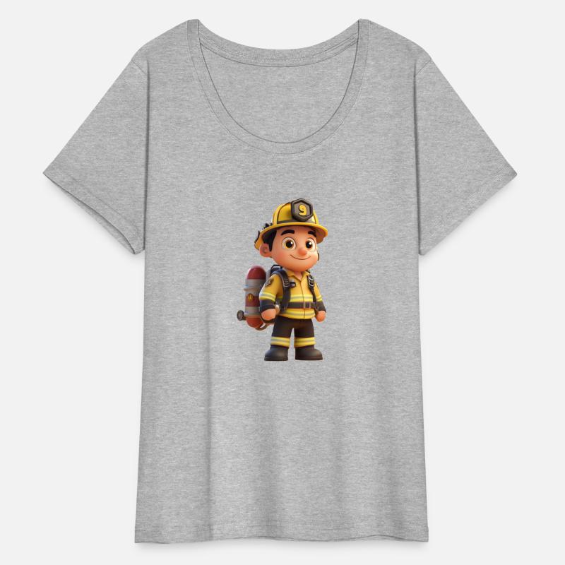 Friendly Firefighter Cartoon Character