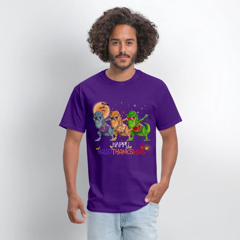 Funny Dabbing Rapper Dinosaur Happy HalloThanksMas