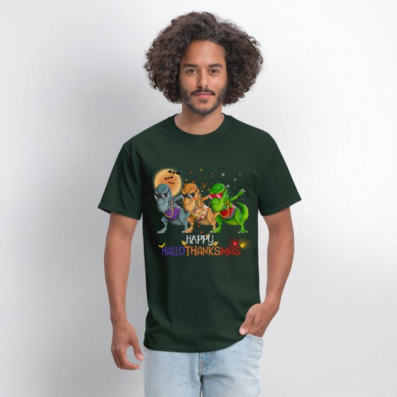 Funny Dabbing Rapper Dinosaur Happy HalloThanksMas