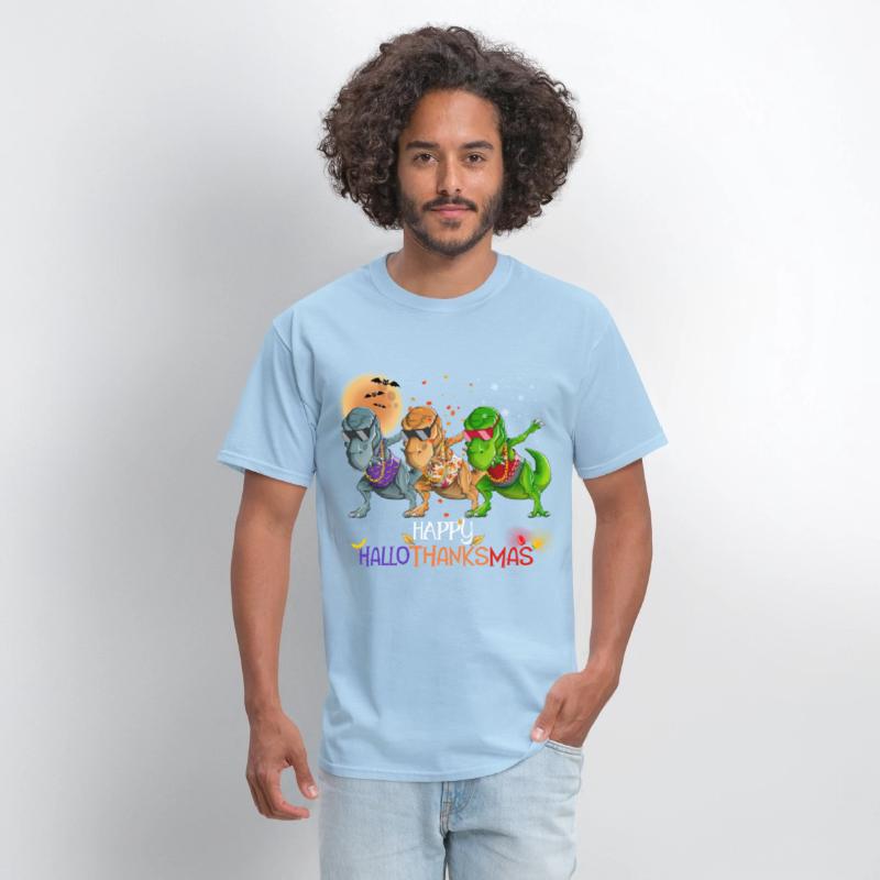 Funny Dabbing Rapper Dinosaur Happy HalloThanksMas