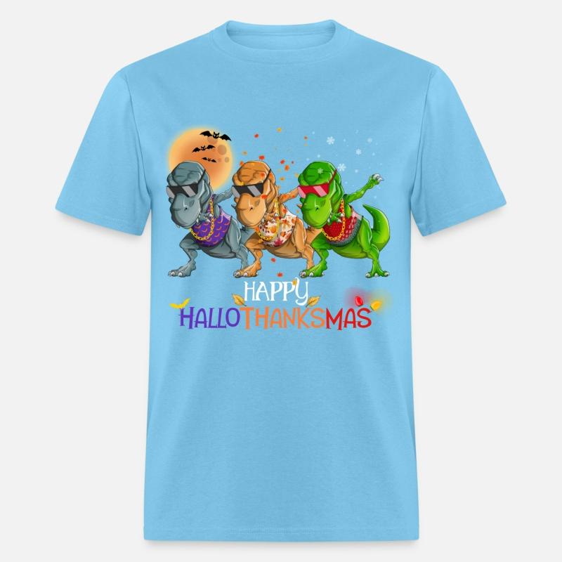 Funny Dabbing Rapper Dinosaur Happy HalloThanksMas