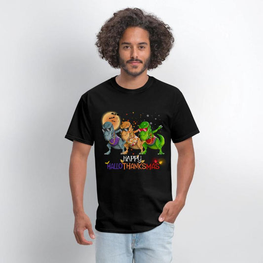 Funny Dabbing Rapper Dinosaur Happy HalloThanksMas