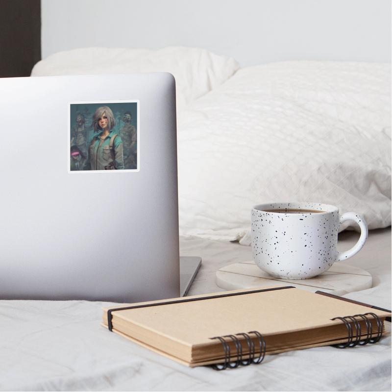 girl with zombies in the back ground lol