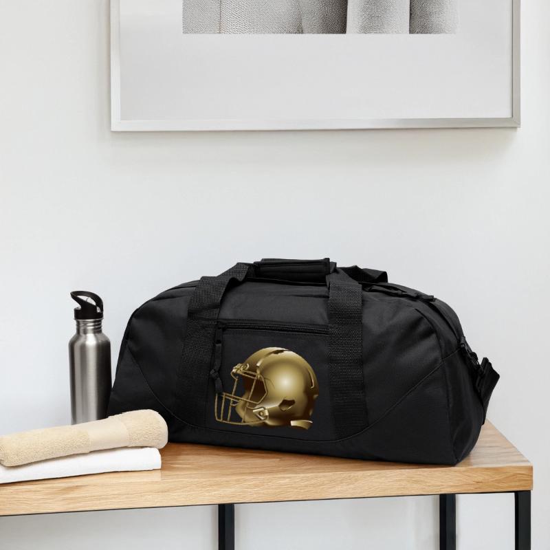 golden american football helmet