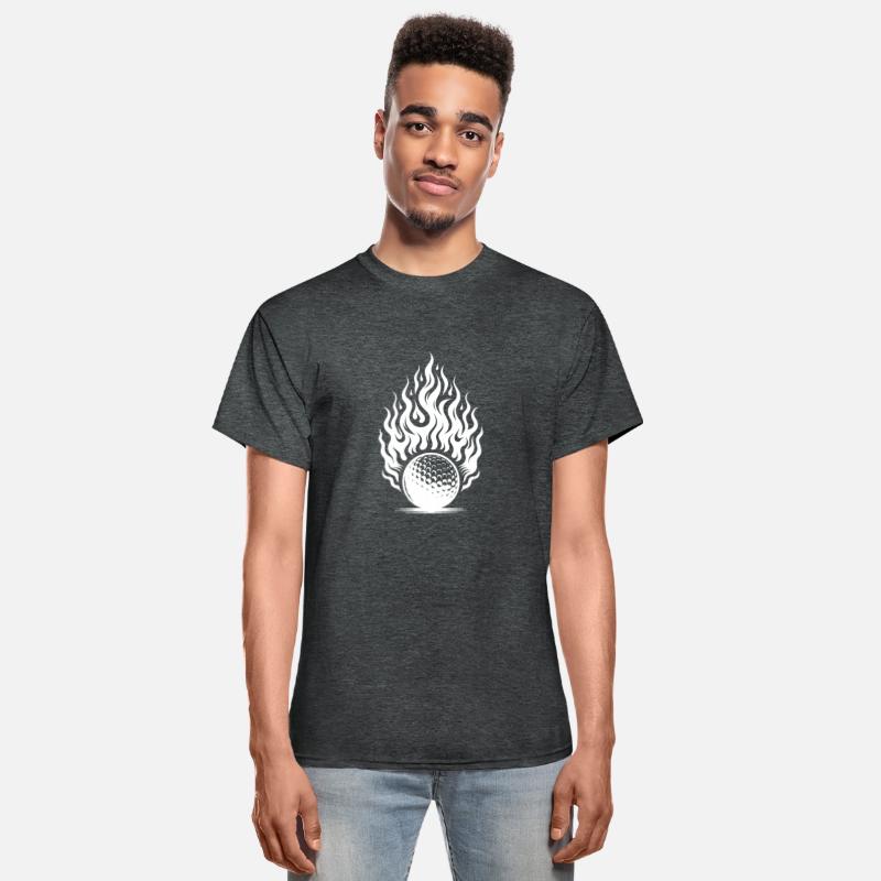 Golf Ball Tee Shot In Fiery Flame Style