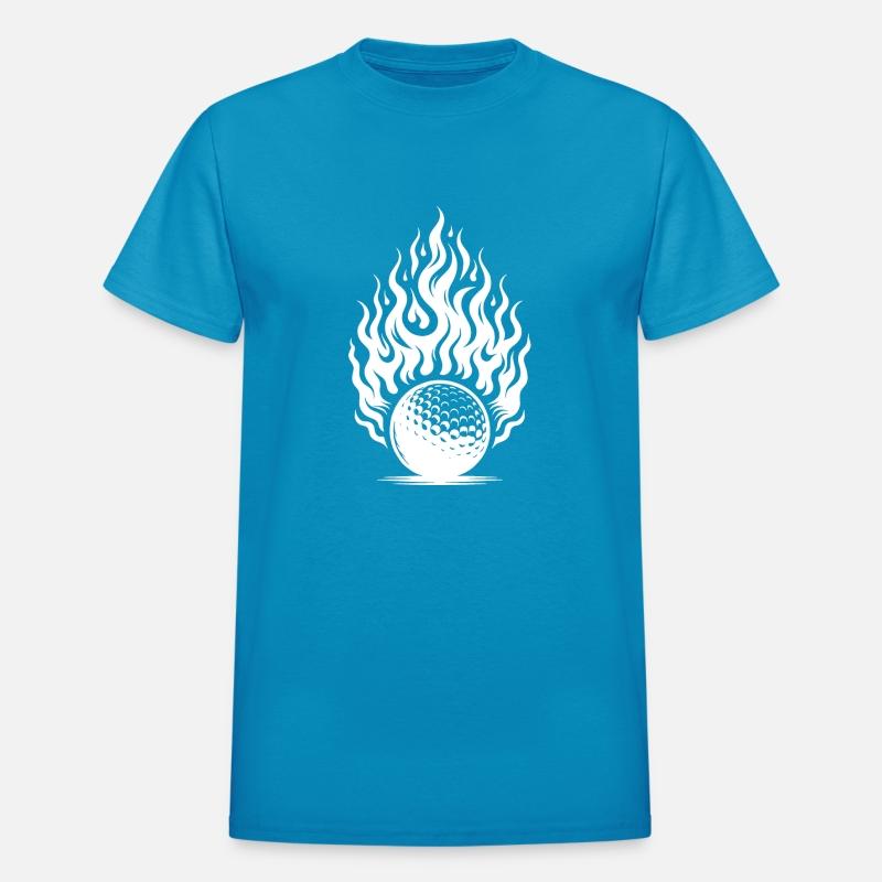 Golf Ball Tee Shot In Fiery Flame Style