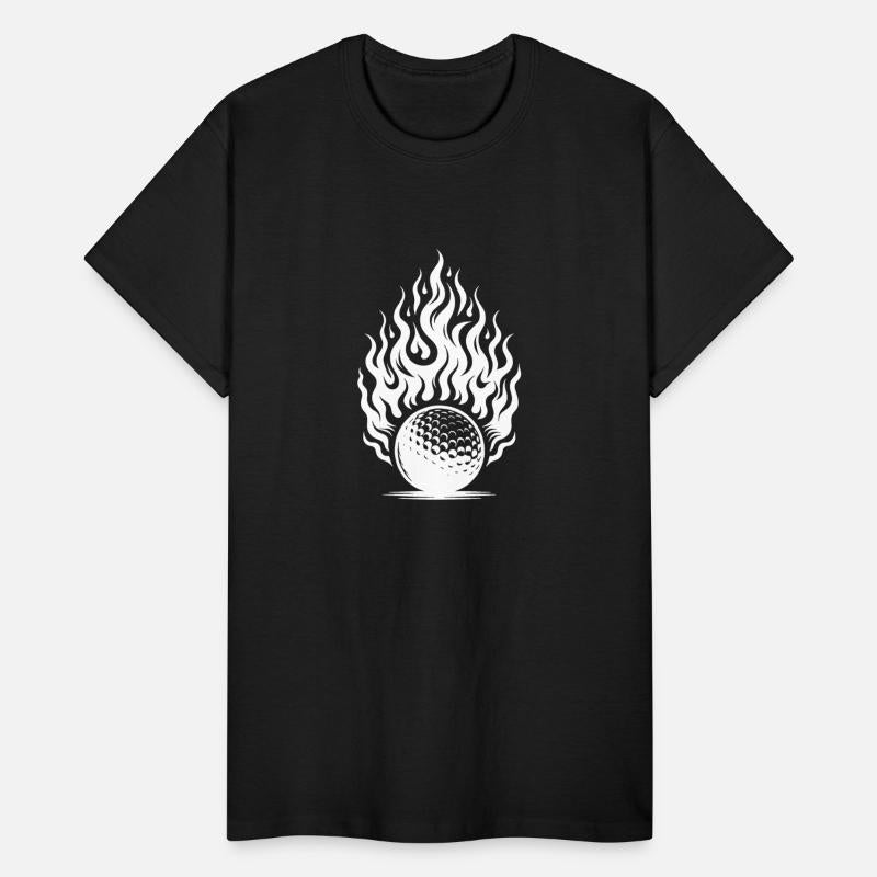 Golf Ball Tee Shot In Fiery Flame Style