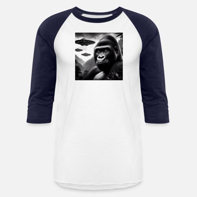 Gorilla Monkey Funny Graphic Selfie with UFOs Weir