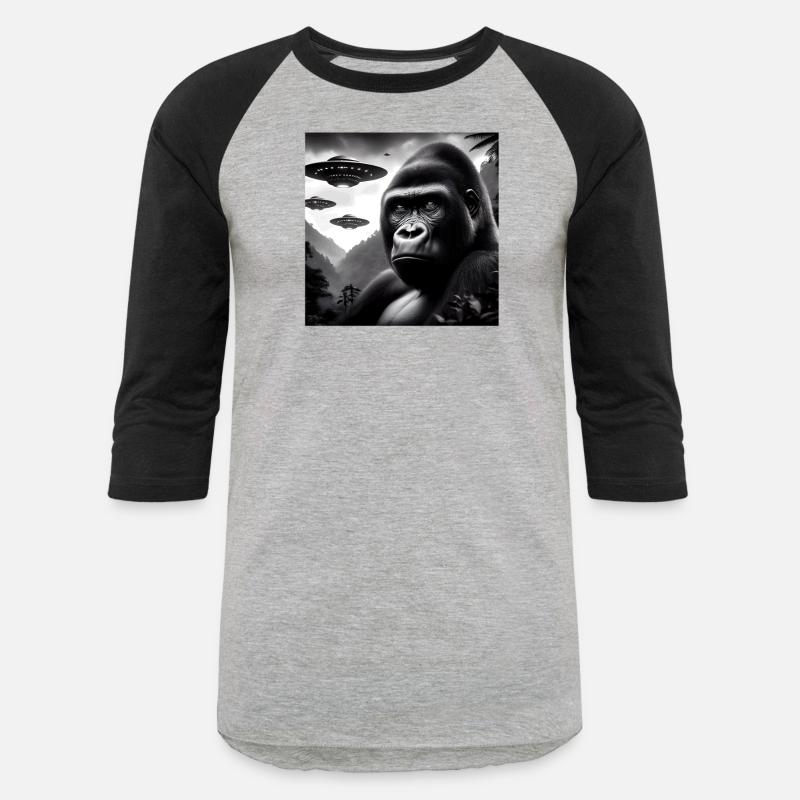 Gorilla Monkey Funny Graphic Selfie with UFOs Weir