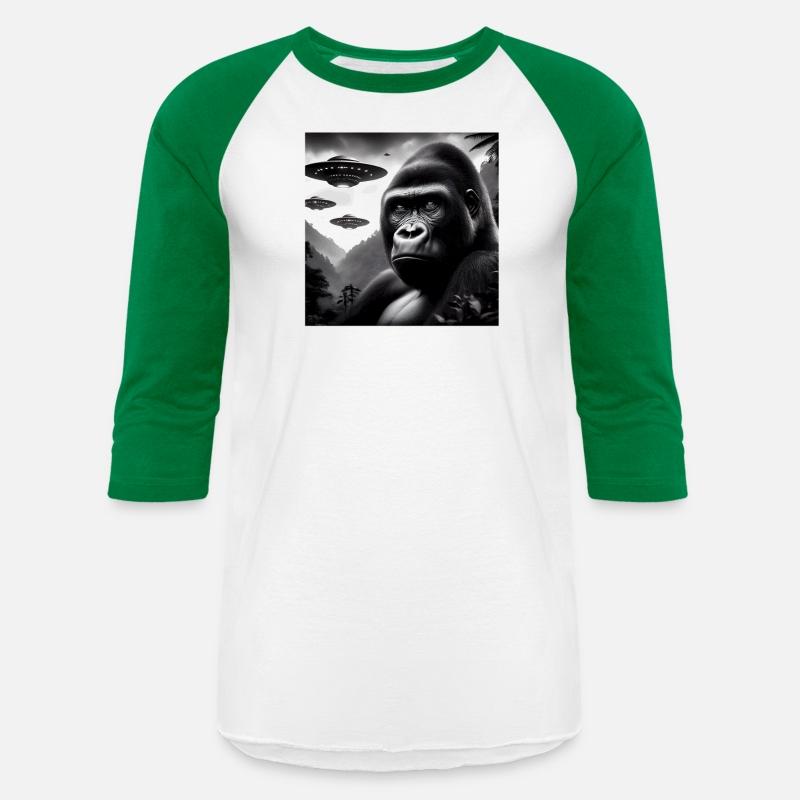 Gorilla Monkey Funny Graphic Selfie with UFOs Weir