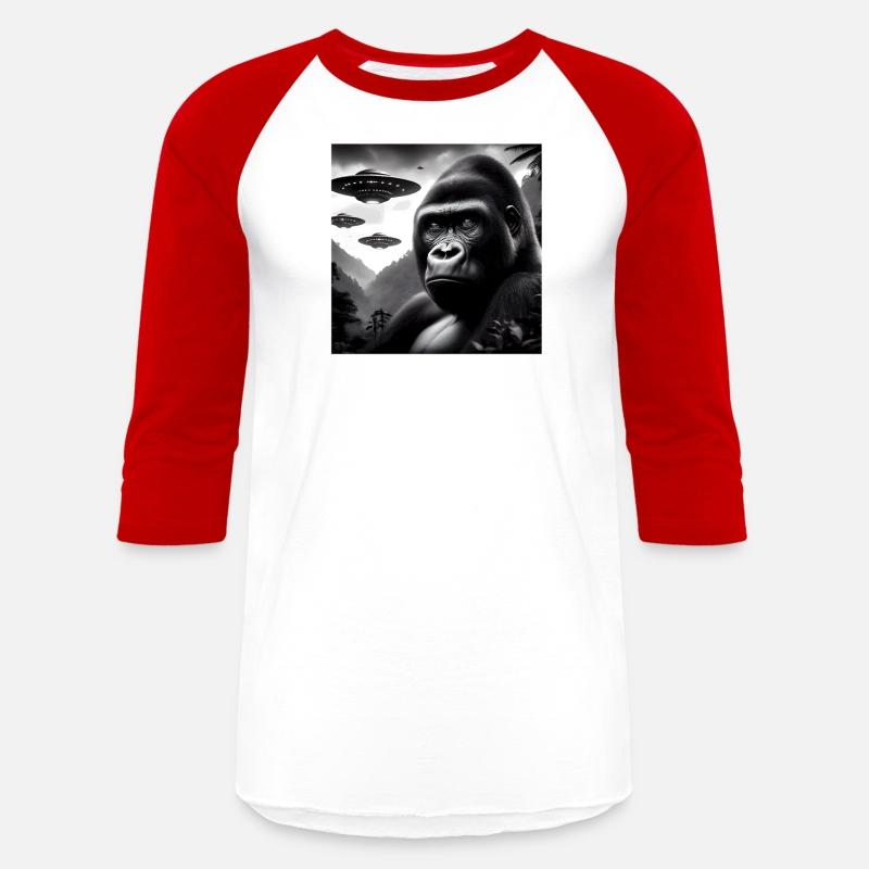 Gorilla Monkey Funny Graphic Selfie with UFOs Weir