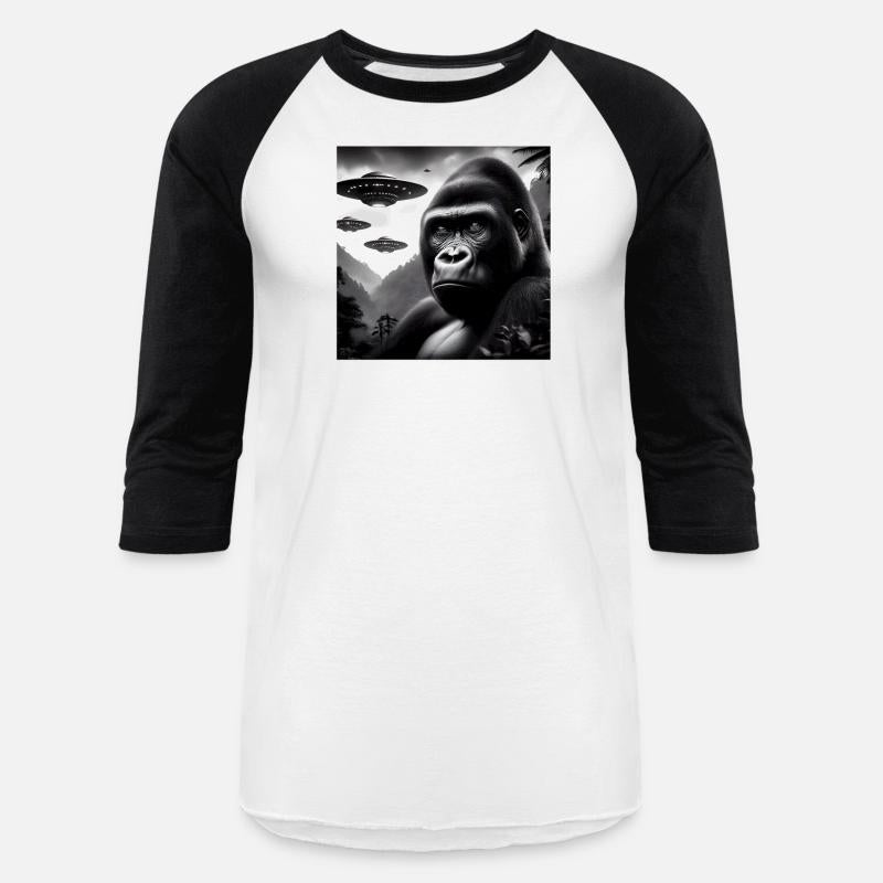 Gorilla Monkey Funny Graphic Selfie with UFOs Weir