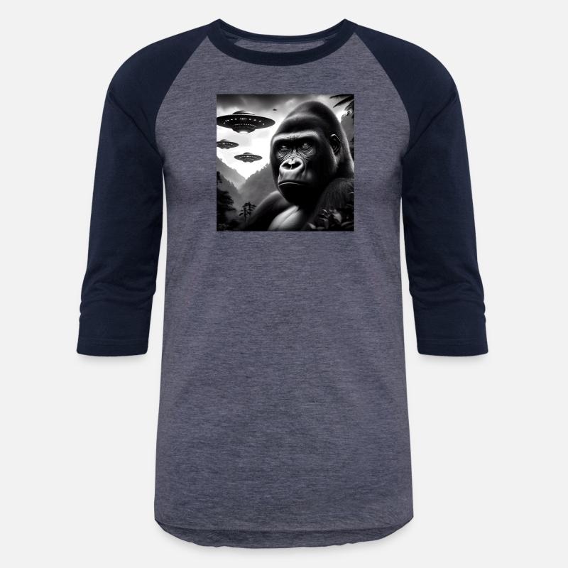 Gorilla Monkey Funny Graphic Selfie with UFOs Weir