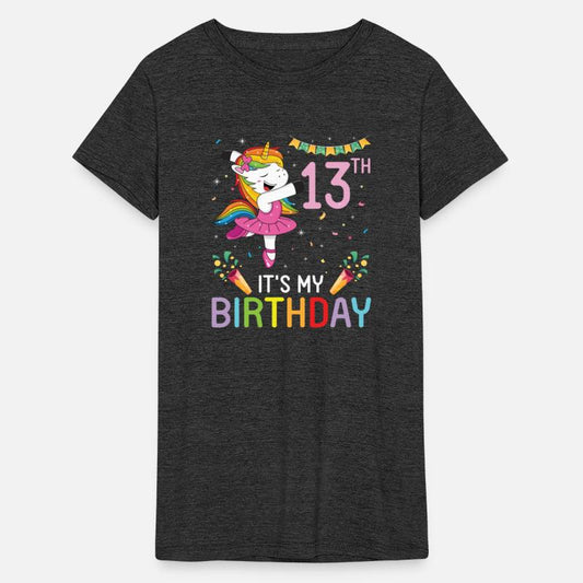 Happy Unicorn Dancing Congratulating 13th Time
