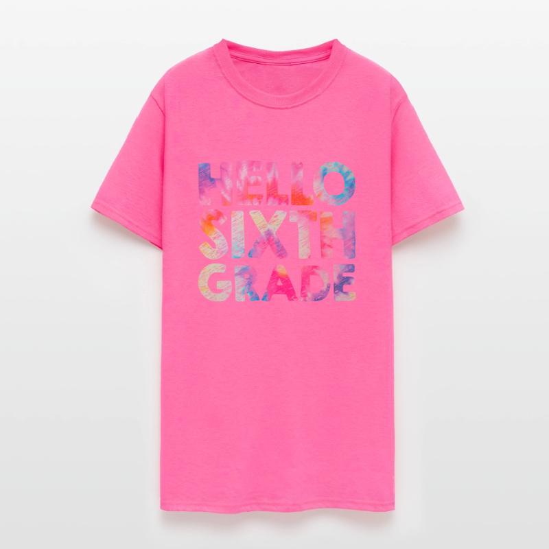 Hello 6th Sixth Grade Teacher Student Tie dye Back