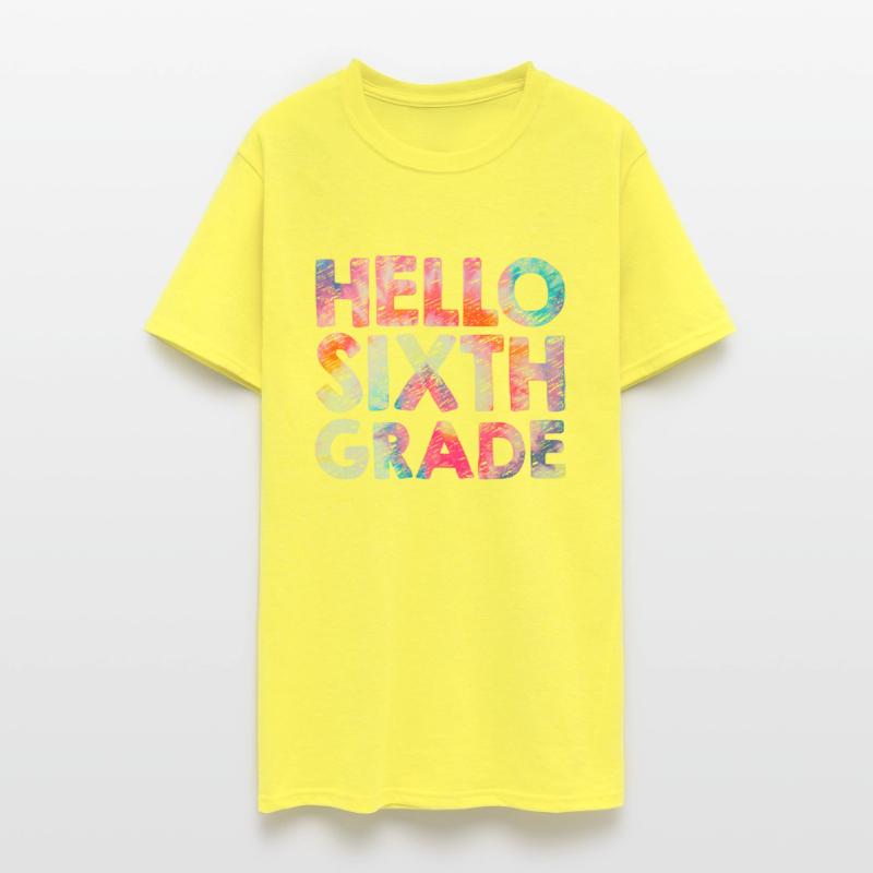 Hello 6th Sixth Grade Teacher Student Tie dye Back