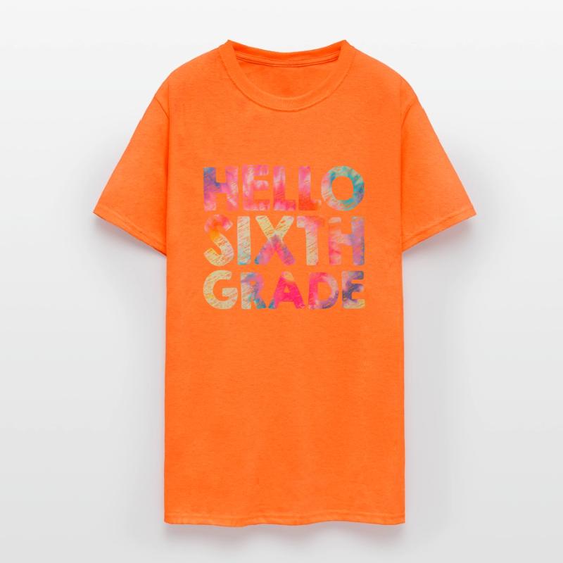 Hello 6th Sixth Grade Teacher Student Tie dye Back