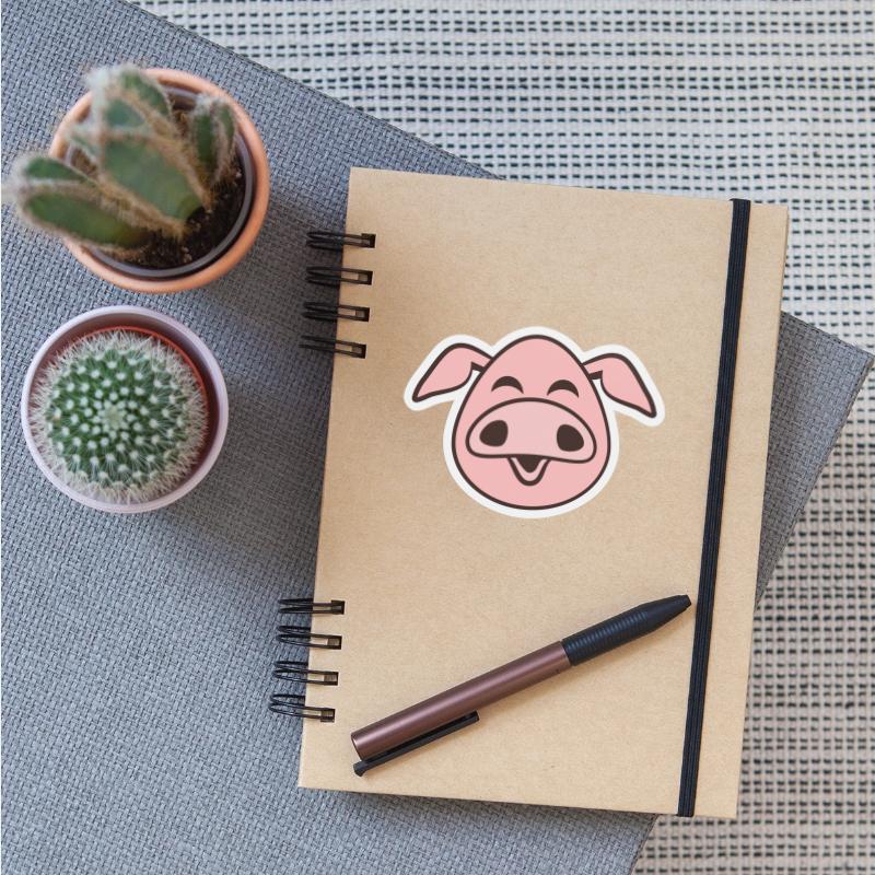 Little cute piggy face comic pig piglet animal