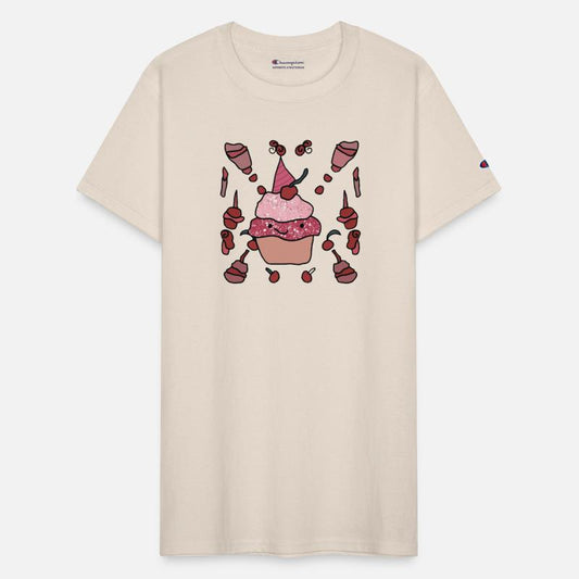 Minimalist Cupcake with a cherry and sprinkles