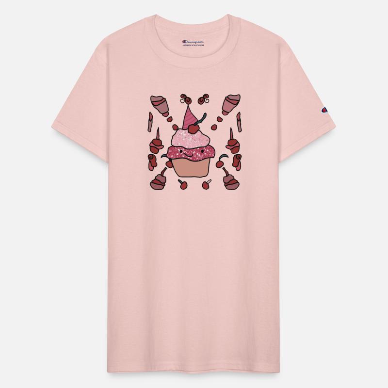 Minimalist Cupcake with a cherry and sprinkles