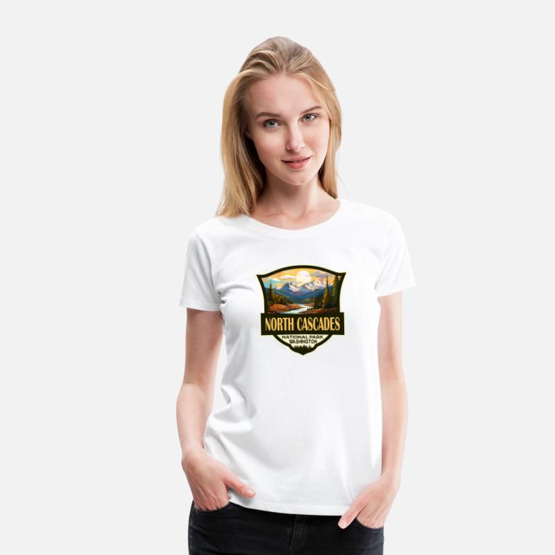 North Cascades National Park Illustration Retro