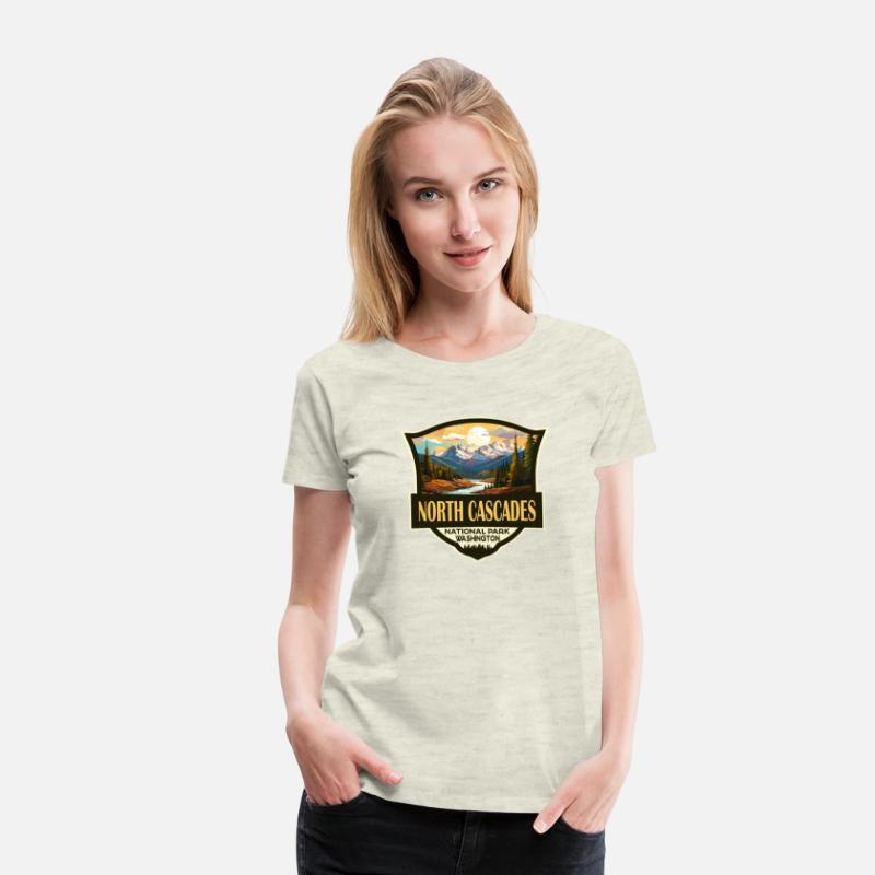 North Cascades National Park Illustration Retro