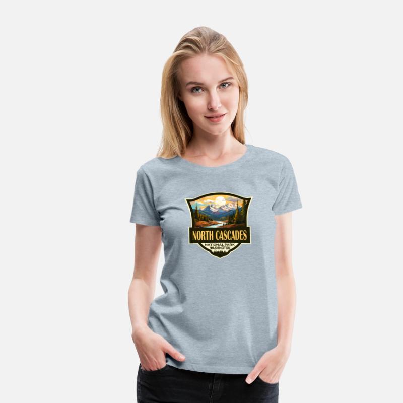 North Cascades National Park Illustration Retro