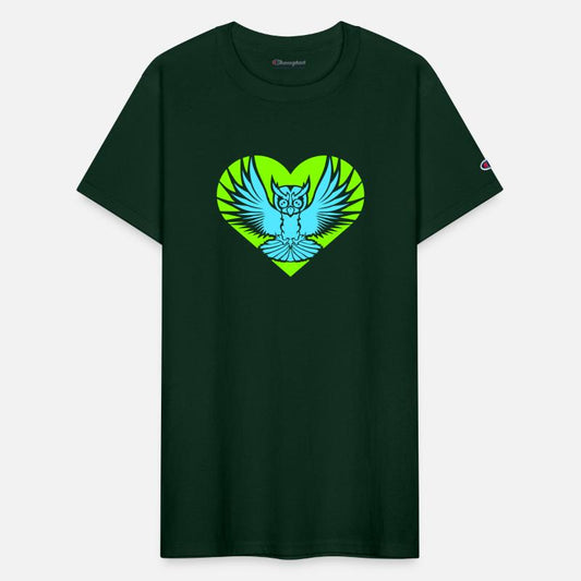 Owl heart symbol shape bird love flies cool logo