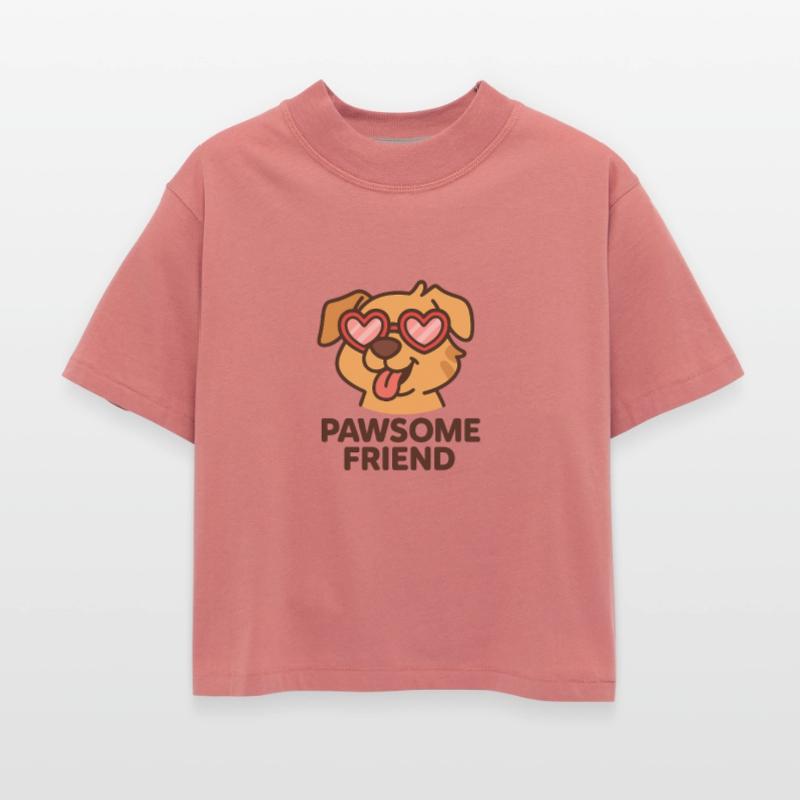 Pawsome Friend Cool Dog with Heart Glasses