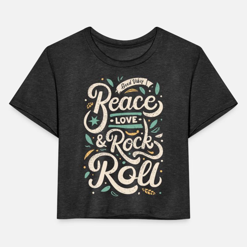 Peace Love Rock And Roll Statement Motto