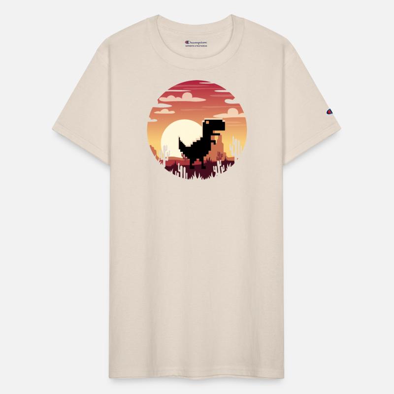 Pixel Dino T Rex Sunset