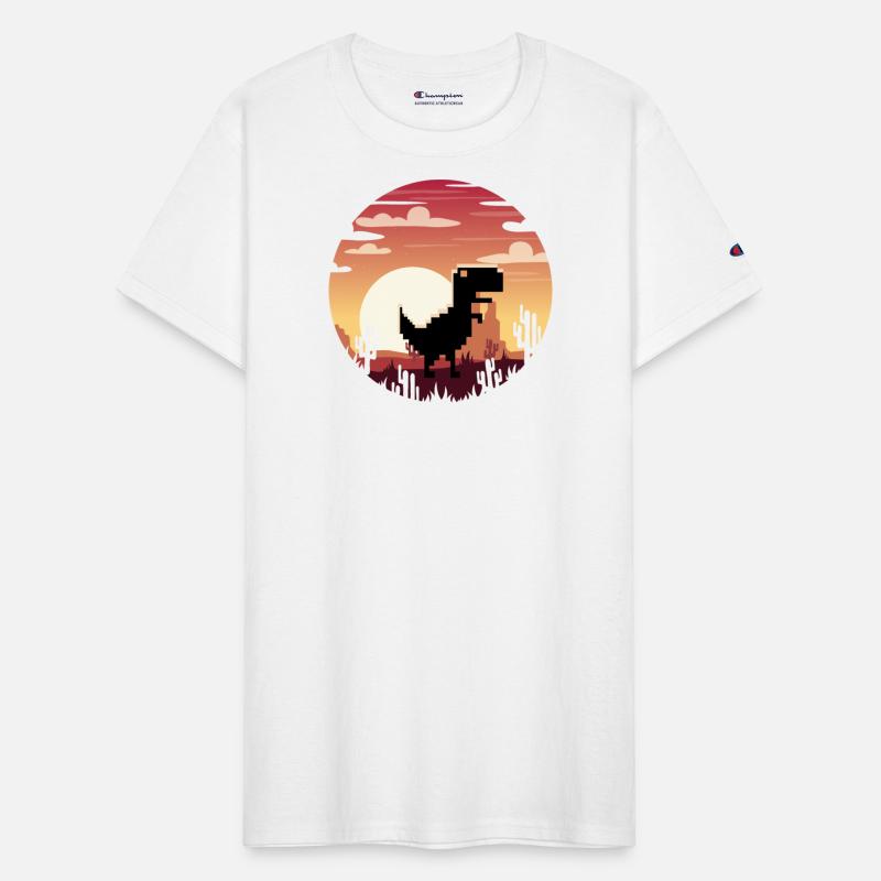 Pixel Dino T Rex Sunset