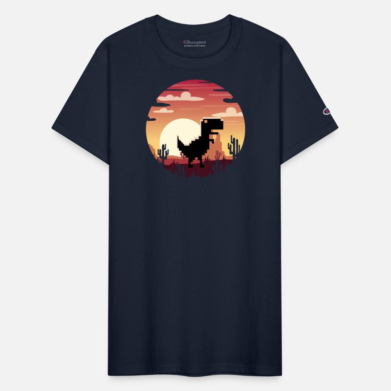 Pixel Dino T Rex Sunset