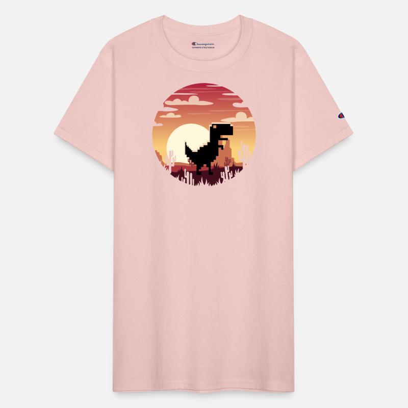 Pixel Dino T Rex Sunset