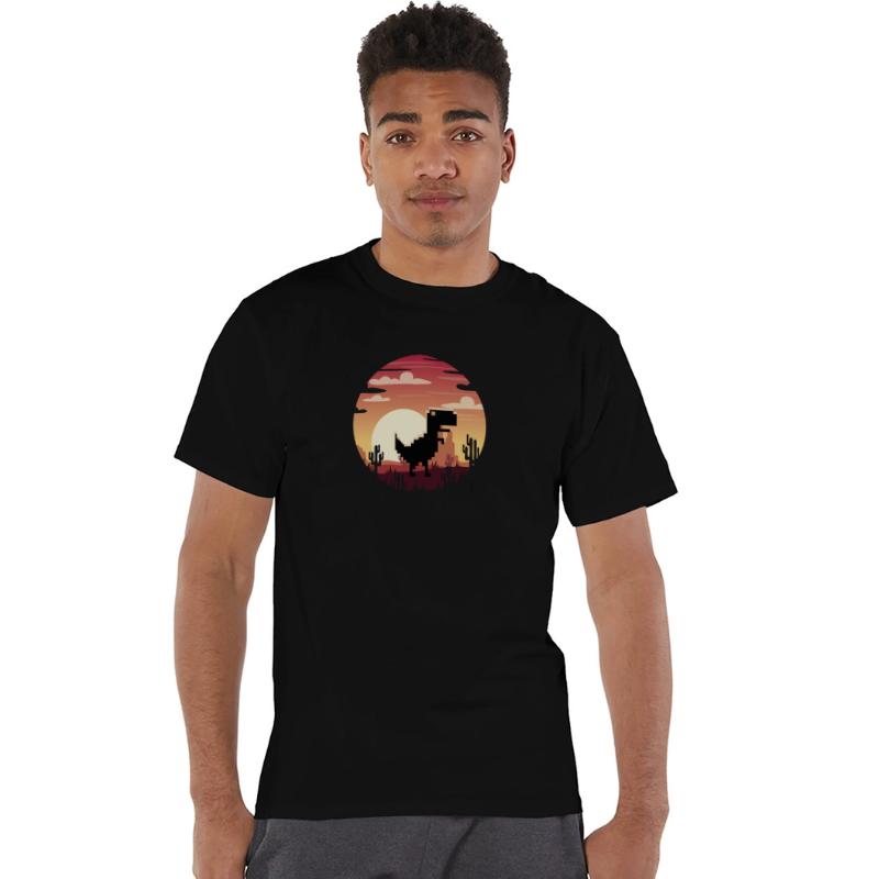 Pixel Dino T Rex Sunset