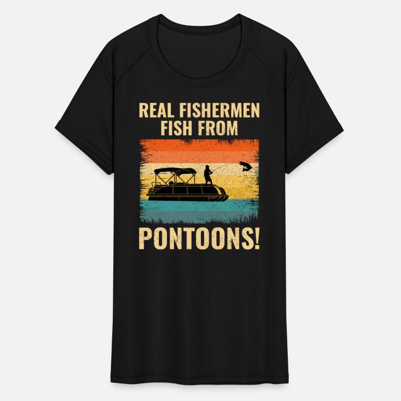 Pontoon Boat Boating Pontooning Fishing Retro