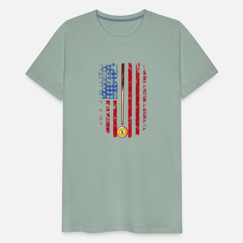 Pool Player Gift Billiard Pool Table American Flag