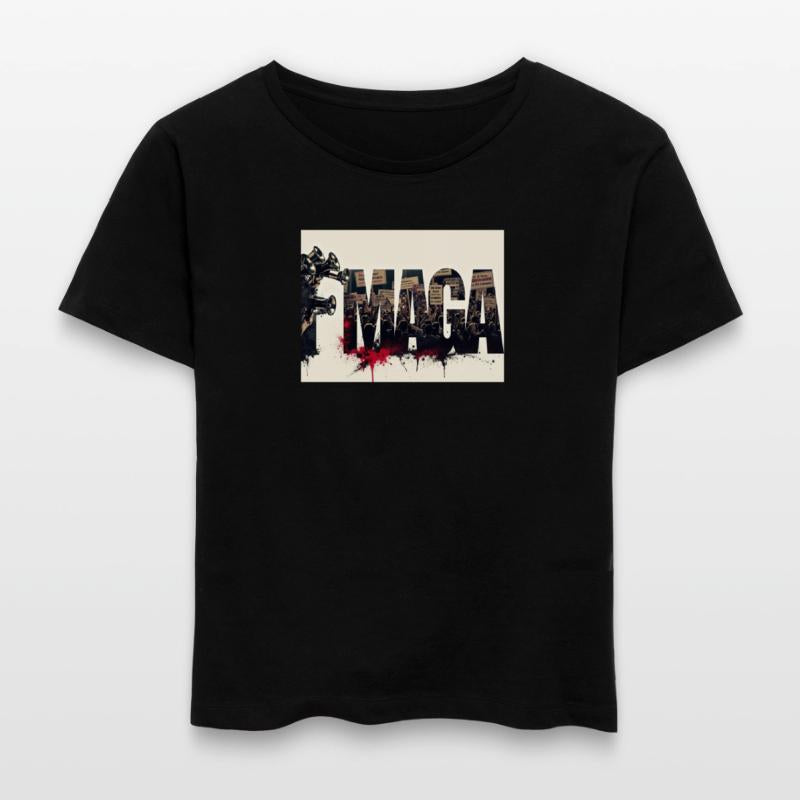 Protest Art with Megaphone and Crowd