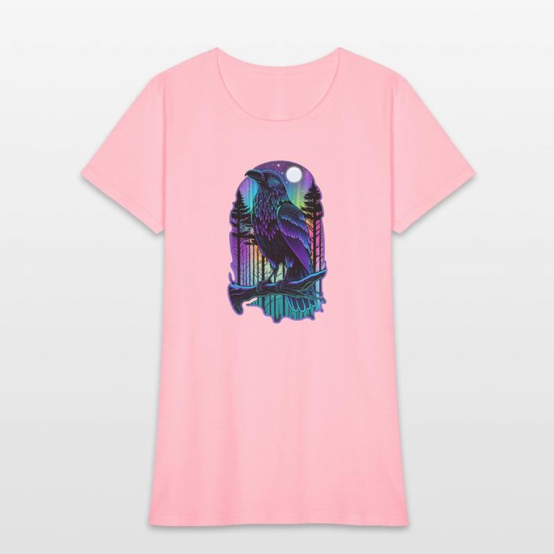 Raven Forest Neon Animal Bird Gothic Metal 80s