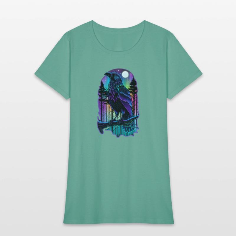 Raven Forest Neon Animal Bird Gothic Metal 80s