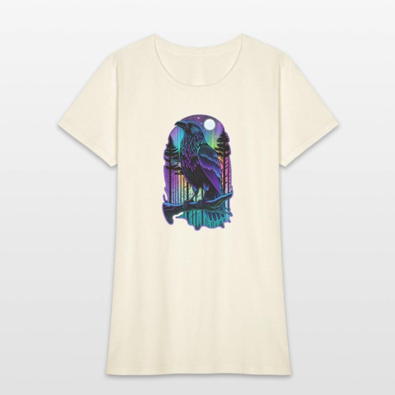 Raven Forest Neon Animal Bird Gothic Metal 80s