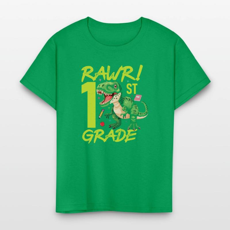 Rawr 1st Grade kids first day of school Dinosaurs