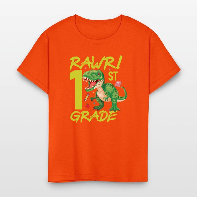 Rawr 1st Grade kids first day of school Dinosaurs