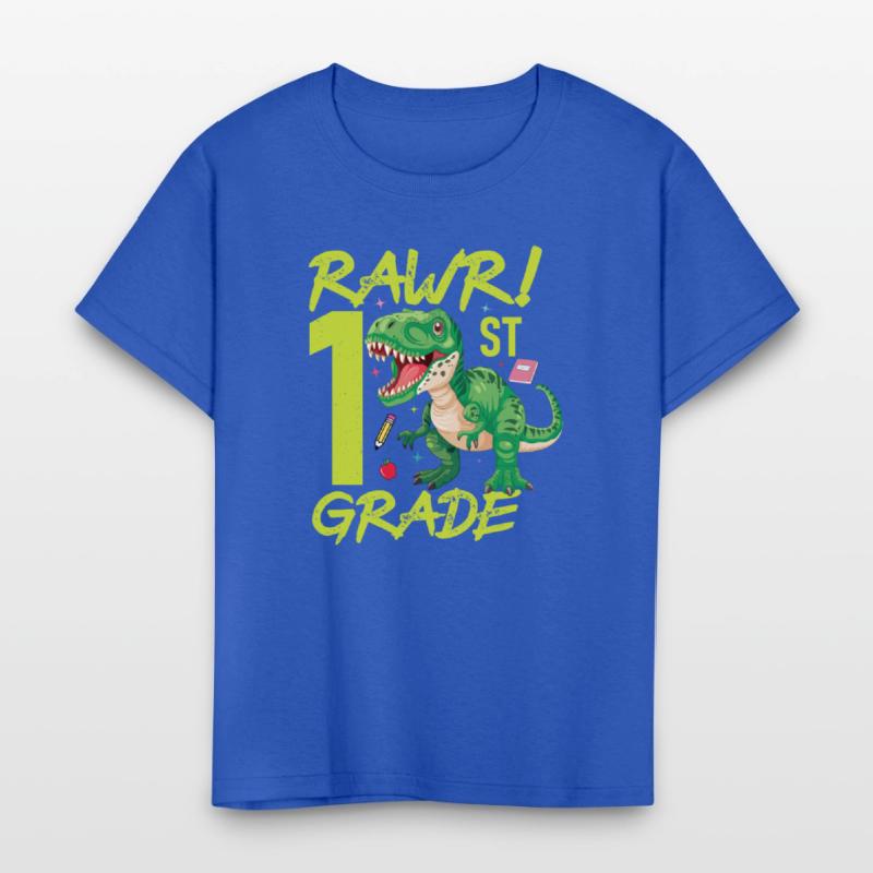 Rawr 1st Grade kids first day of school Dinosaurs