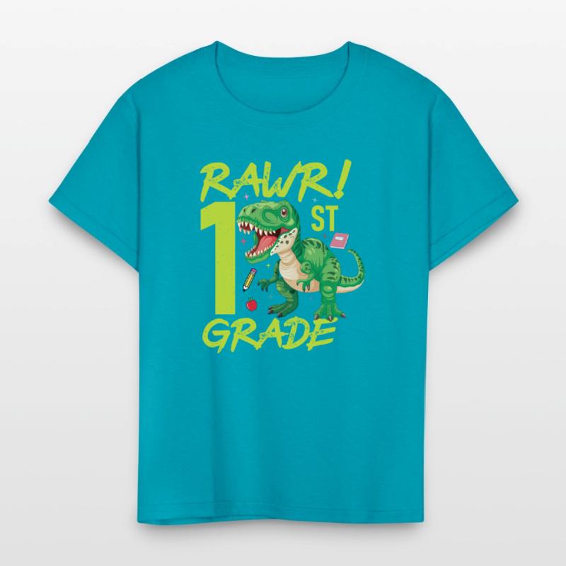 Rawr 1st Grade kids first day of school Dinosaurs